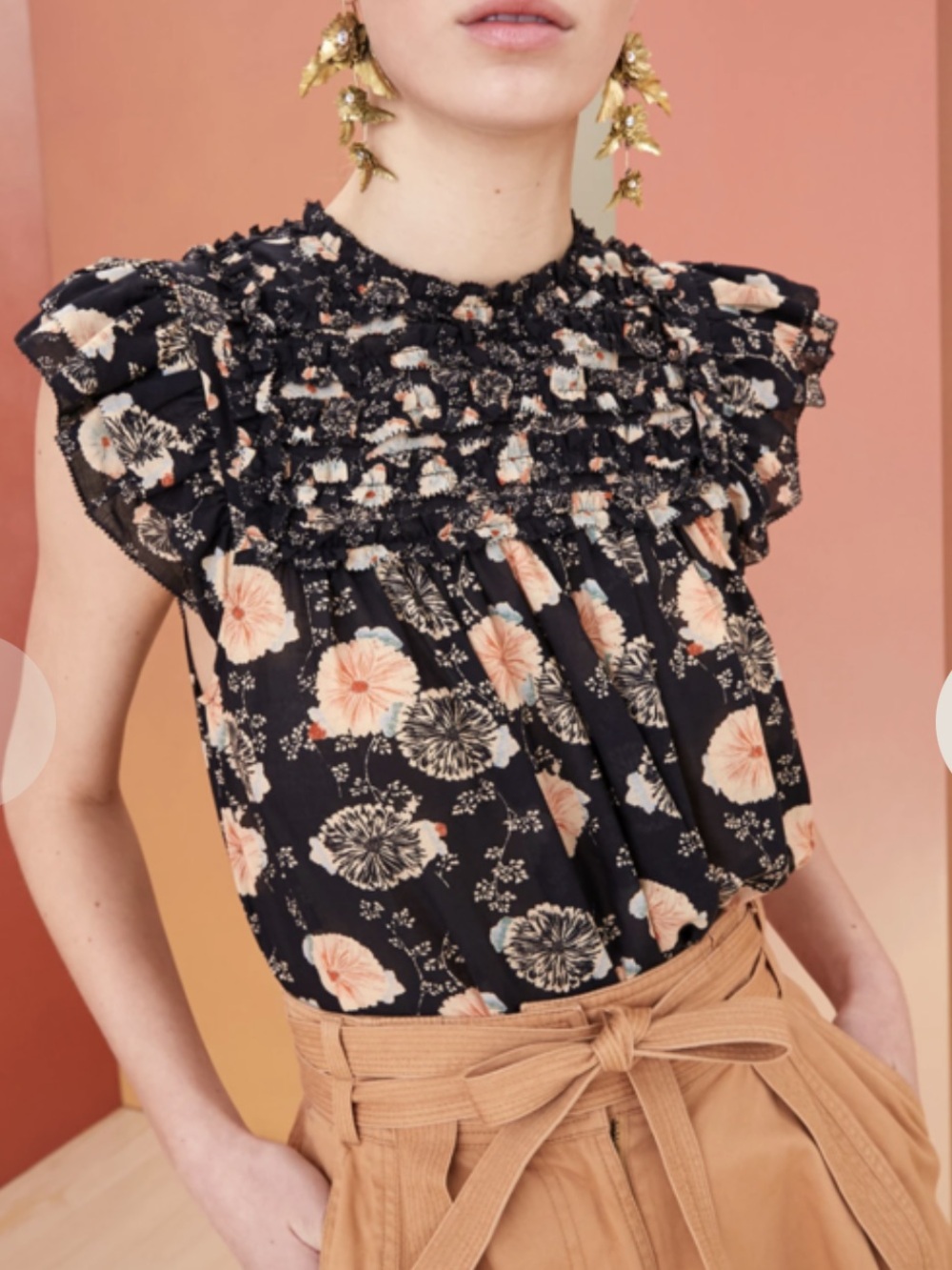Ulla Johnson Erin top poppy floral size XS 0